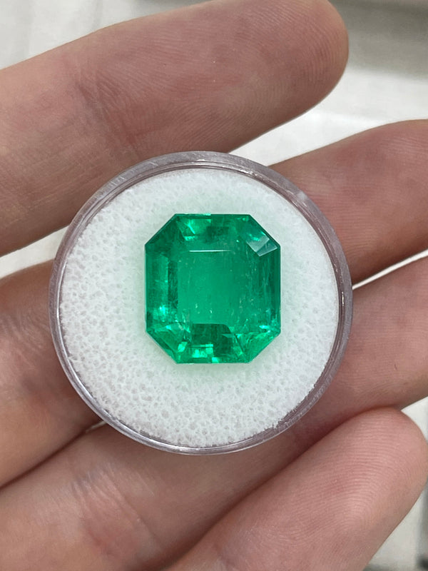 10.97 Carat 14.5x13 Muzo Deep Jungle Natural Loose Colombian Emerald-Emerald Cut