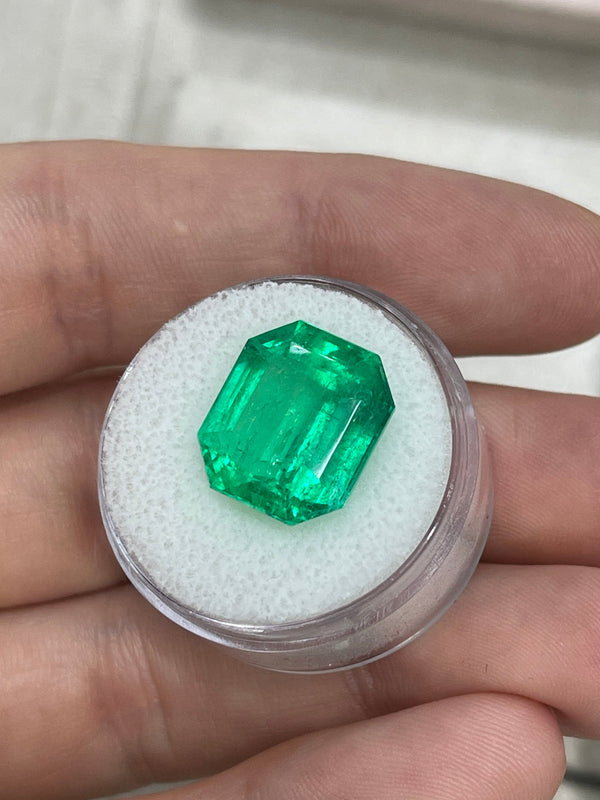 10.97 Carat 14.5x13 Muzo Deep Jungle Natural Loose Colombian Emerald-Emerald Cut