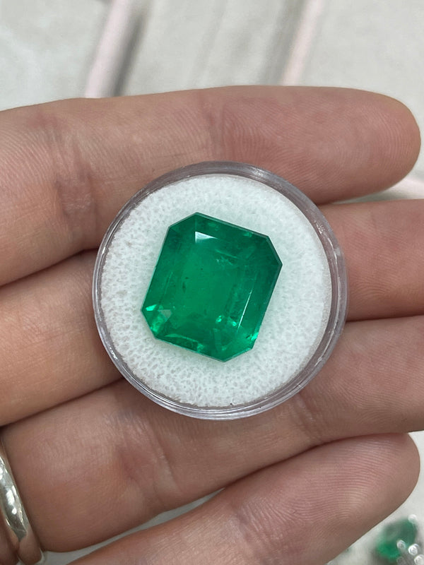 13.04 Carat Large 15x14 AAA+ Loose Colombian Emerald- Emerald Cut