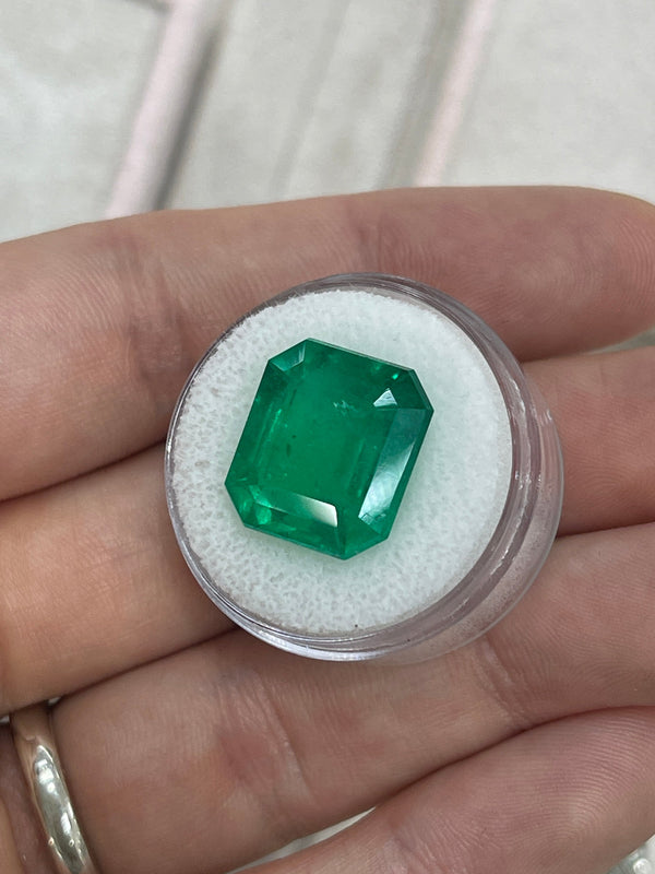 13.04 Carat Large 15x14 AAA+ Loose Colombian Emerald- Emerald Cut