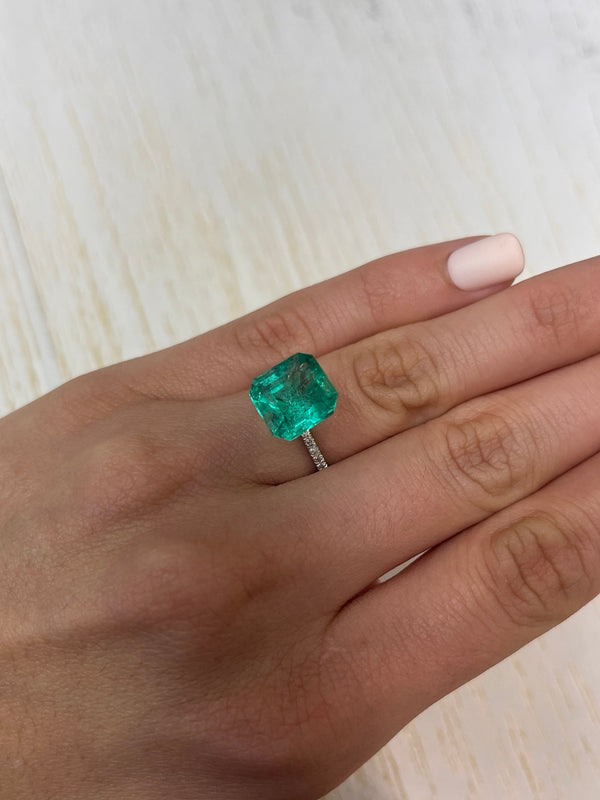 6.69 Carat 11.5x11.5 Vivid Muzo Green Natural Loose Colombian Emerald-Asscher Cut