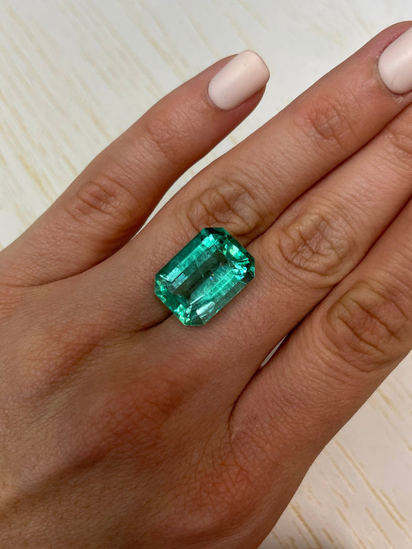 Large 17.12 Carat GIA CERTIFIED HUGE 19x14 Crystal Clear Classic Natural Loose Colombian Emerald- Emerald Cut
