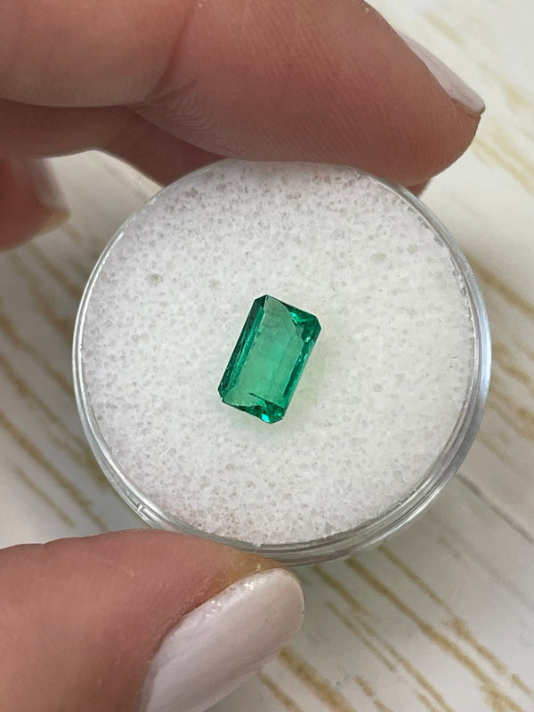 1.50 Carat 8x5 Elongated Muzo Green Natural Loose Colombian Emerald- Emerald Cut