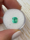 1.66 Carat VS Glowing Light Green Emerald Cut Natural Unset Colombian Emerald