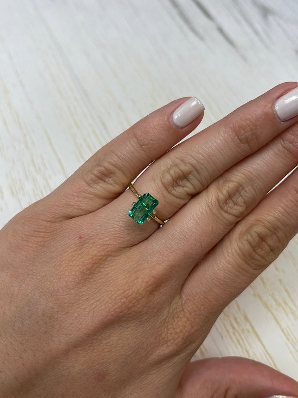 2.38 Carat 10x6 Slender Muzo Green Loose Colombian Emerald-Emerald Cut