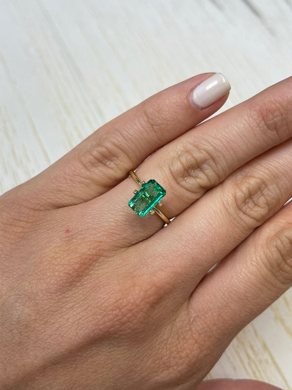 2.38 Carat 10x6 Slender Muzo Green Loose Colombian Emerald-Emerald Cut