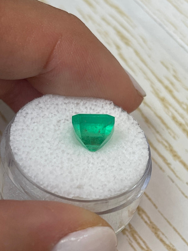 3.28 Carat 8.6x8.2 Spring Green Natural Loose Colombian Emerald-Asscher Cut