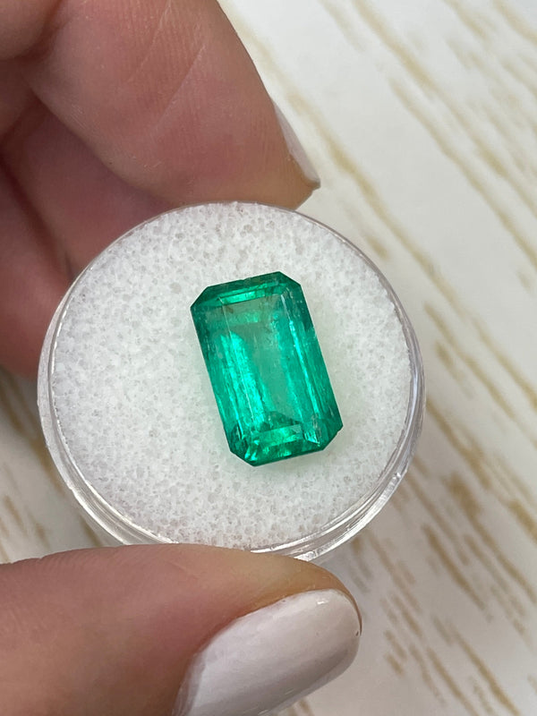 6.22 Carat 14x9 Bluish Green Emerald Cut Loose Colombian Emerald-Emerald Cut