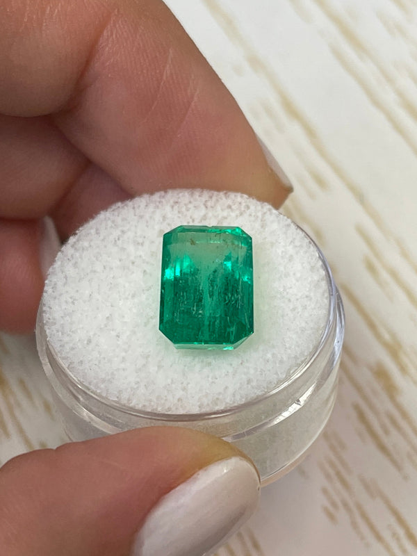 6.22 Carat 14x9 Bluish Green Emerald Cut Loose Colombian Emerald-Emerald Cut