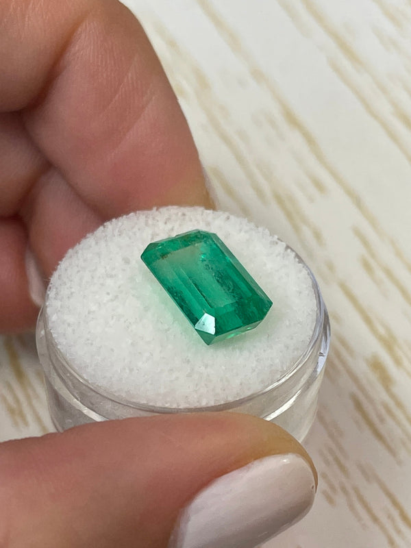 6.22 Carat 14x9 Bluish Green Emerald Cut Loose Colombian Emerald-Emerald Cut