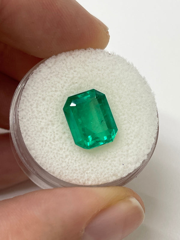 4.24 Carat 11x9 AAA+ Classic Green Natural Loose Colombian- Emerald Cut