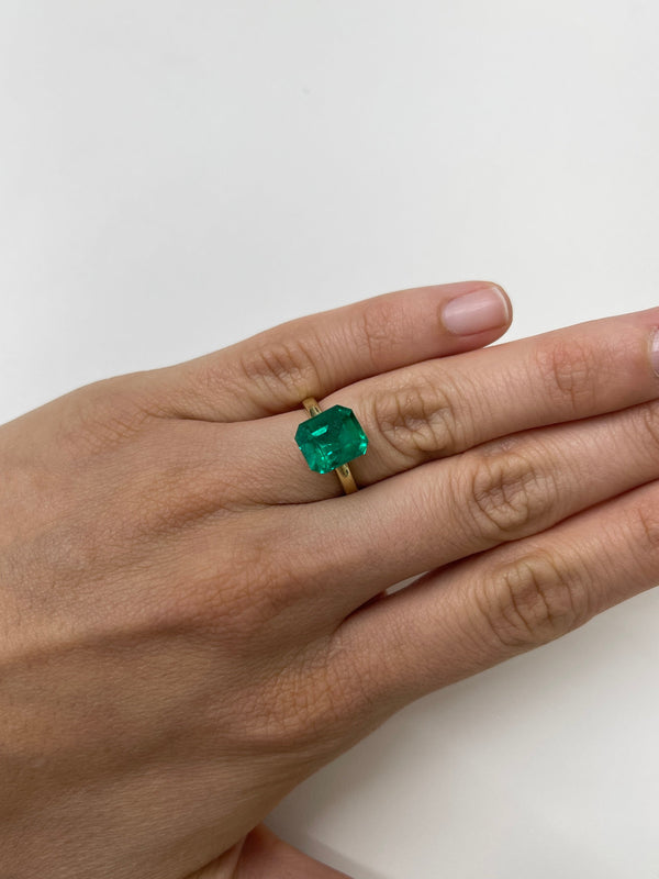 4.93 Carat 11x9 AAA+ Investment Grade Natural Loose Colombian- Emerald Cut