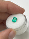 1.22 Carat 7x6 Bluish Green Natural Loose Colombian Emerald- Emerald Cut