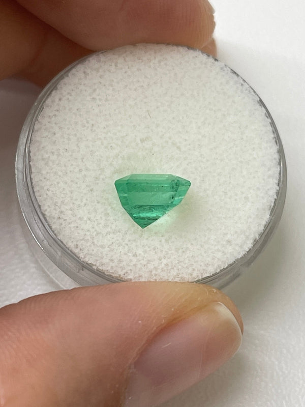 2.08 Carat Lime Yellowish Emerald Cut Natural Unset Colombian Emerald