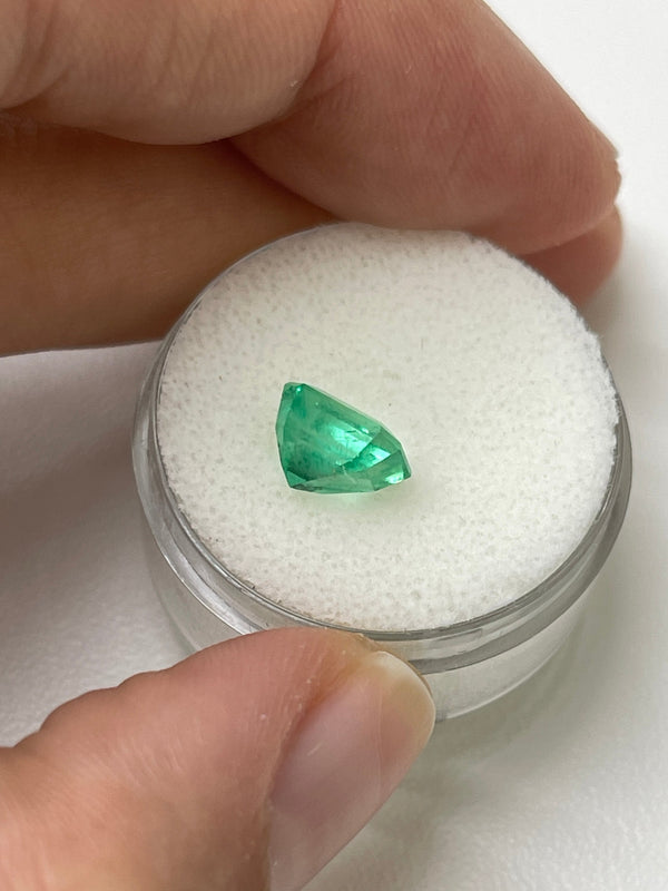 2.08 Carat Lime Yellowish Emerald Cut Natural Unset Colombian Emerald