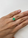 2.08 Carat Lime Yellowish Emerald Cut Natural Unset Colombian Emerald