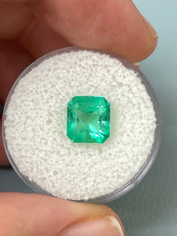 2.76 Carat 9x8 Yellowish Green Natural Loose Colombian Emerald- Asscher Cut