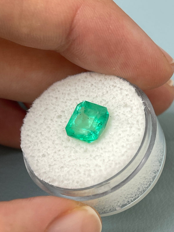 2.76 Carat 9x8 Yellowish Green Natural Loose Colombian Emerald- Asscher Cut
