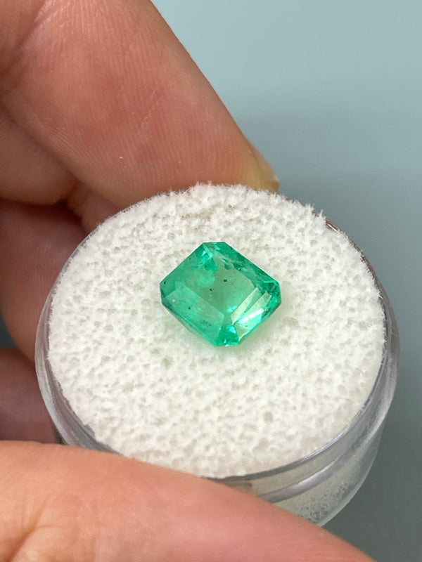 2.76 Carat 9x8 Yellowish Green Natural Loose Colombian Emerald- Asscher Cut