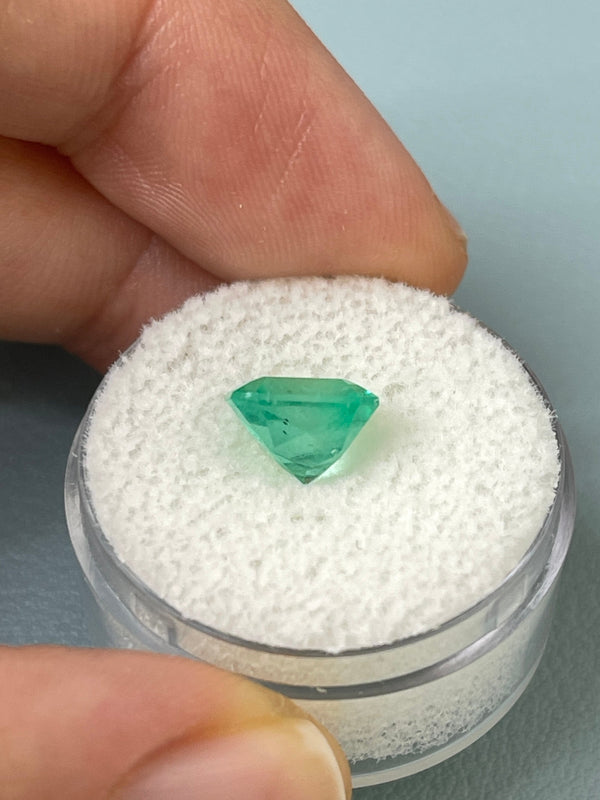 2.76 Carat 9x8 Yellowish Green Natural Loose Colombian Emerald- Asscher Cut