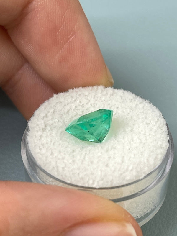 2.76 Carat 9x8 Yellowish Green Natural Loose Colombian Emerald- Asscher Cut
