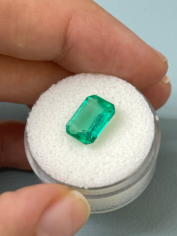 2.83 Carat 11x8 Spready Crystal Clear Green Natural Loose Colombian Emerald-Emerald Cut