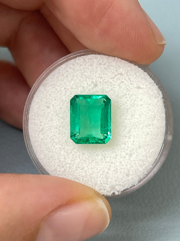 2.85 Carat 9.4x8 Crystalline Green Natural Loose Colombian Emerald- Emerald Cut