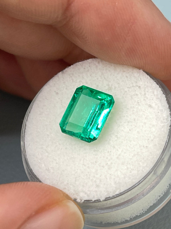 2.85 Carat 9.4x8 Crystalline Green Natural Loose Colombian Emerald- Emerald Cut
