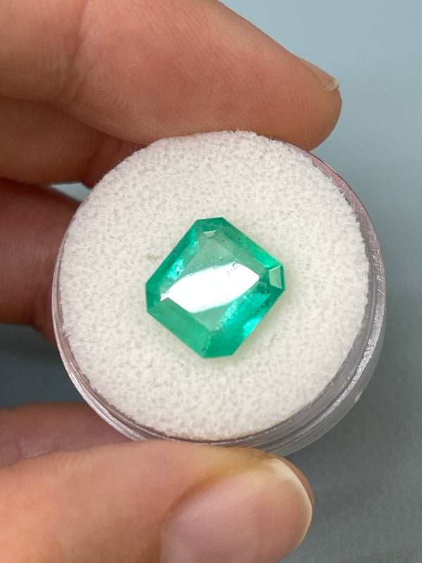 3.59 Carat 10.5x10 Sping Green Loose Colombian Emerald-Asscher Cut