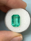 5.45 Carat 13x9 Bluish Green Natural Loose- Emerald Cut