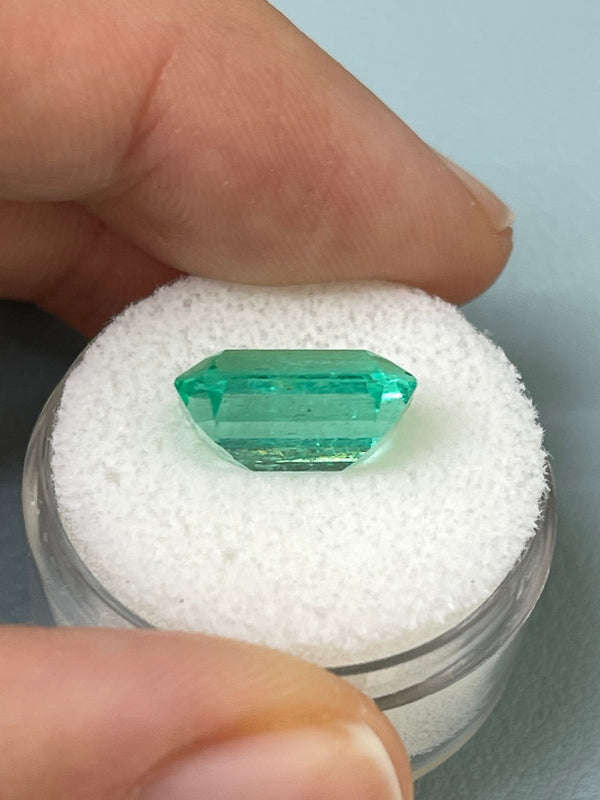 5.45 Carat 13x9 Bluish Green Natural Loose- Emerald Cut