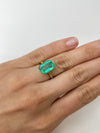 5.45 Carat 13x9 Bluish Green Natural Loose- Emerald Cut