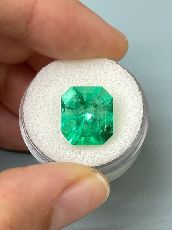 7.92 Carat 13x11.5 Chunky Emerald Cut Loose Colombian Emerald-Emerald Cut