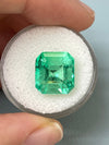 8.01 Carat 12.5x11.5 Lusterous Green Natural Loose Colombian Emerald-Asscher Cut