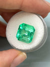 8.01 Carat 12.5x11.5 Lusterous Green Natural Loose Colombian Emerald-Asscher Cut