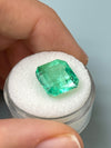 8.01 Carat 12.5x11.5 Lusterous Green Natural Loose Colombian Emerald-Asscher Cut