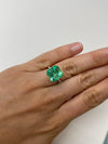 8.01 Carat 12.5x11.5 Lusterous Green Natural Loose Colombian Emerald-Asscher Cut