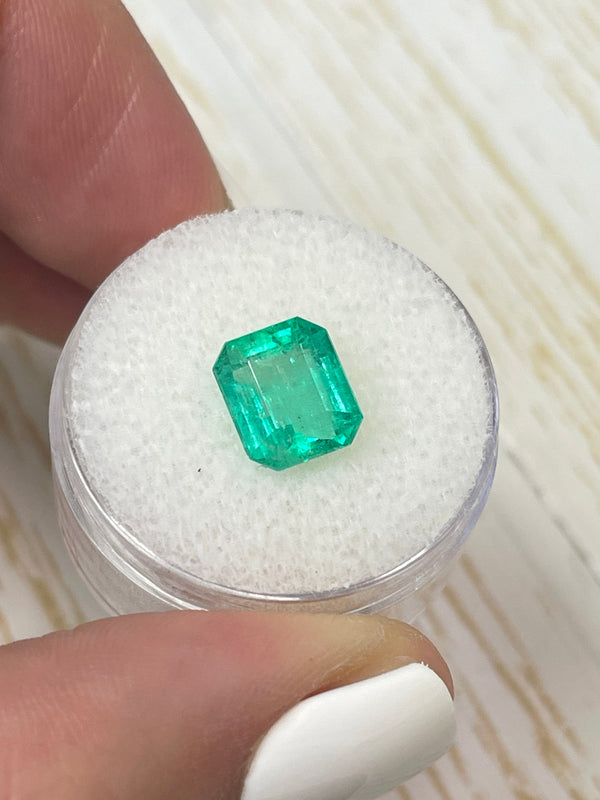 2.68 Carat 9x8 Chunky Natural Loose Colombian Emerald- Emerald Cut
