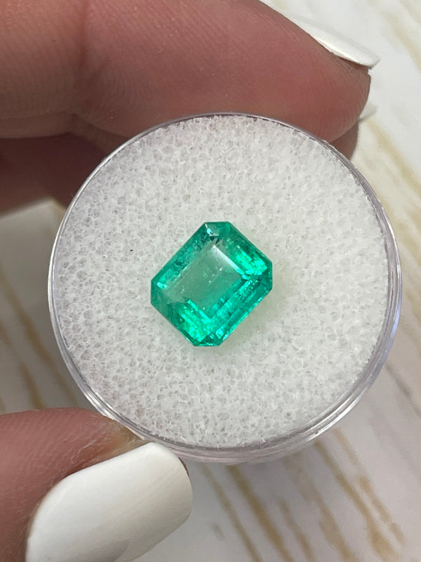 2.68 Carat 9x8 Chunky Natural Loose Colombian Emerald- Emerald Cut