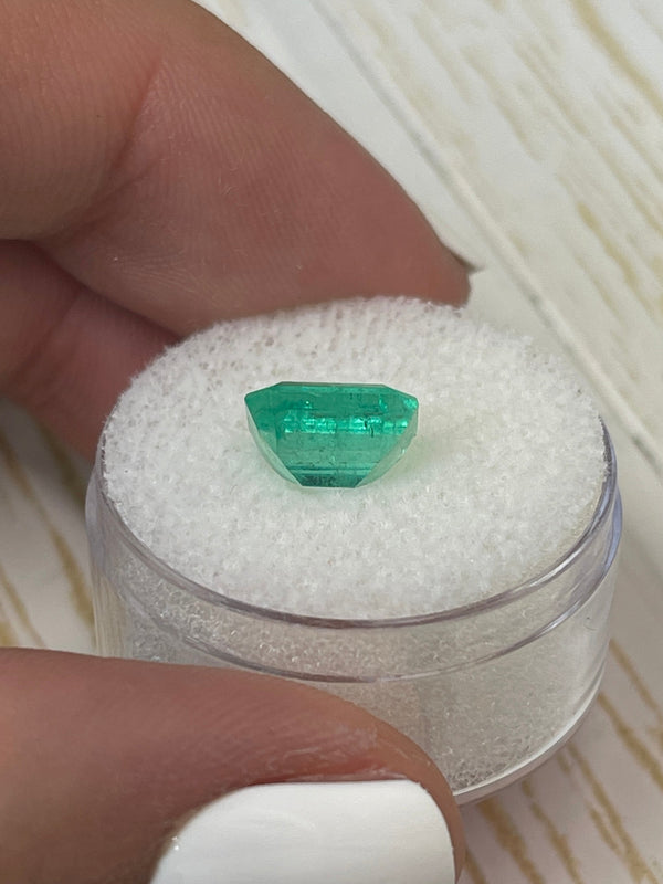 2.68 Carat 9x8 Chunky Natural Loose Colombian Emerald- Emerald Cut