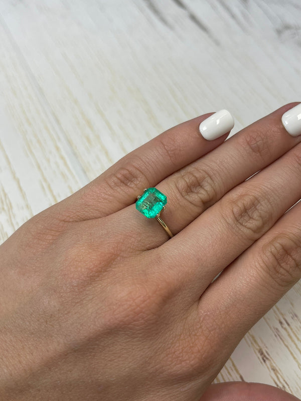 2.68 Carat 9x8 Chunky Natural Loose Colombian Emerald- Emerald Cut