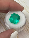 Large 10.09 Carat GIA CERTIFIED 14x13 Vivid Muzo Natural Loose Colombian Emerald-Asscher Cut