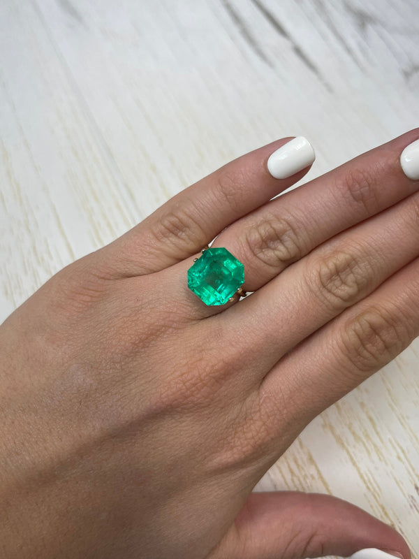 Large 10.09 Carat GIA CERTIFIED 14x13 Vivid Muzo Natural Loose Colombian Emerald-Asscher Cut