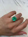Large 10.09 Carat GIA CERTIFIED 14x13 Vivid Muzo Natural Loose Colombian Emerald-Asscher Cut