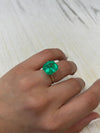 Large 10.09 Carat GIA CERTIFIED 14x13 Vivid Muzo Natural Loose Colombian Emerald-Asscher Cut