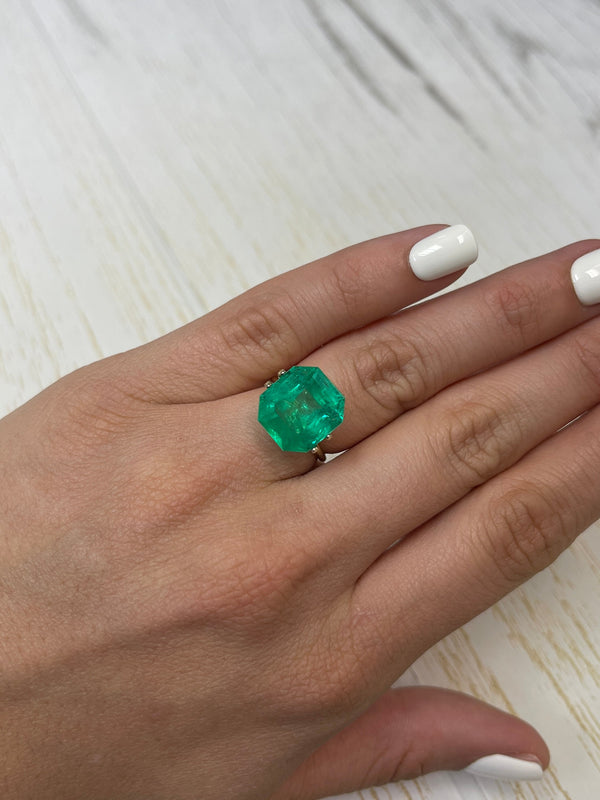Large 10.09 Carat GIA CERTIFIED 14x13 Vivid Muzo Natural Loose Colombian Emerald-Asscher Cut