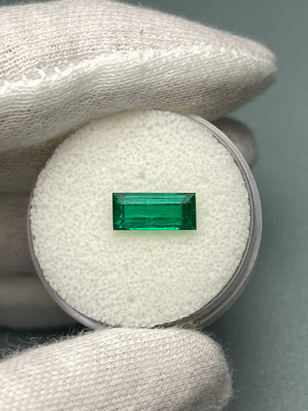 1.38 Carat AAA+ Muzo 10x5 Natural Loose Colombian Emerald-Baguette