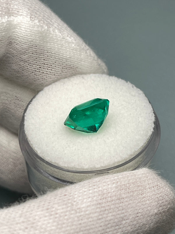 3.06 Carat AAA+ GIA Certified Muzo Green Natural Loose Colombian Emerald Asscher Cut