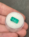 3.58 Carat Bluish Green Natural Loose Colombian Emerald-Elongated Emerald Cut