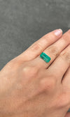 3.58 Carat Bluish Green Natural Loose Colombian Emerald-Elongated Emerald Cut